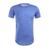 Men's T Shirts Men Gray Blue T-Shirt 2023 Summer Running Quick Drying Fitness Short Sleeve Shirt Casual Gradient