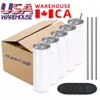 US CA Stock 25pcs/Carton Sublimation Blanks Straight Tumbler 20 oz Water Tumbler Cup with Lid and Straw In stock u1109