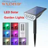 Luzes de parede solares Luzes de ponto solar Luzes RGB de paisagem 7 modos de iluminação P65 à prova d'água para piscina jardim quintal árvore entrada de automóveis pátio lâmpada solar Q231109