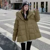 Women's Fur Faux Fur Down Women's Mid length New Design Sense Small 90 White Duck Down Turtle Back Thickened Coat Gift GlovesL231111