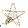 테이블 램프 거실 침실 침대 침대 옆에서 황금빛 별 연구 쓰기 책상 조명 E27 황동 램프 헤드