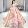 Abiti da sposa firmati Abiti da sposa 3Dflower con perline di cristallo Collo di cristallo trasparente Abiti da sposa con applicazioni di perline di cristallo Macchia di pizzo con paillettes di lusso Vestido De Novias