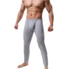 Herr termiska underkläder ultratunna män pyjamas bottnar byxor sexig bugle påse sxen slip byxor gym fitness långa johns benging slpwear