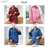 Women's Sleepwear Women 100% Cotton Pajama Set Soft Sleepwear 3/4 Sle Button Down Shirts And Shorts Gauze Cotton Nightwear Pjs 2 Piece OutfitsL231109