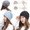 Cycling Caps Headscarf Collar Scarf Cap Head Wrap Turban Beanie Stripe Hat Mooncap Ruffle Cancer