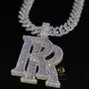 Iced Out Jóias Moissanite Diamantes Colar Personalizado Pingente Inicial Hip Hop 925 Prata Pingente Personalizado