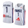 Camiseta de baloncesto del equipo nacional de Francia Eurobasket 17 Vincent Poirier 7 Guerschon Yabusele 4 Thomas Heurtel 10 Evan Fournier Rudy Gobert