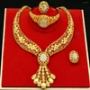 Necklace Earrings Set ANIID African Luxury Wedding Alloy For Lady Dubai Gold Plated Choker Nigerian Jewellery Gifts 24K