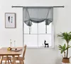 Curtain Geometric Printed Light Shade Flat Window Pastoral The Gray Arrow To Lifting Polyester / Cotton Rope Upper Open