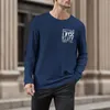 T-shirts pour hommes automne et hiver mode loisirs 3D numérique amusant lettre chemise à manches longues Camisetas Hombre tout-