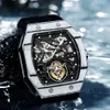 Ruch Watch RM Square Stype Style Aesop Super Hollow Out Skeleton Automatyczne Luminous Flying Tourbillon