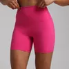 Lu justera kort solid färg naken yoga justera shorts hög midja höft tät elastisk träning kvinnors heta byxor som kör fitness sportcykler golf tennis träning leggings