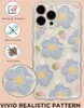 Coque de téléphone en TPU souple et transparent pour iPhone, étui mignon pour femmes et filles, Design à poignée ondulée, motif bouclé esthétique, fleur de myrtille