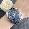 2023 Relógio de luxo da marca de venda masculina todos os relógios de aço inoxidável assista a moda Blue Dial