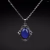 Pendant Necklaces Chain Necklace Change Colours Elliptical Gemstone Jewelry For Woman