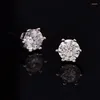 Stud Earrings Geoki Passed Diamond Test Round Perfect Cut Excellent 0.5 Ct Moissanite 925 Sterling Silver Treasure Gems