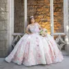 Perle di lusso Perline Sweetheart Abito Quinceanera 2024 Fiori Appliques Abiti da ballo di compleanno Sweet 16 Dress Corsetto