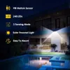 Solar Wall Lights Solar Remot Control Motion Sensor Street LED LED Outdoor Wbudowane zasilane baterią światło słoneczne Wodoodporna lampka ścienna ABS Lampka Q231109