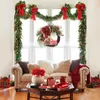 Décorations de Noël Couronne de Noël avec camion rouge Couronne de porte d'entrée créative avec grand arc Produits de décoration pour portes d'entrée portes arrière 231109