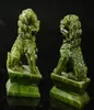 Rare paire de statues sculptées à la main en jade naturel de chine, 100, dragon pixiu, 1954554