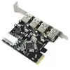 Freeshipping FAST USB 30 PCI-E PCIE 4 PORTS Express-Erweiterungskartenadapter Ehgus