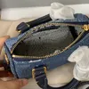 Mini Bolsa Vintage Tote Designer Bag Travesseiro Bolsa Alça Superior Mulheres Denim Bag Crossbody Bolsa Bolsa Bolsas De Ombro Bolsa Old Flower Print Clutch Bag Golden Hardware Strap