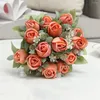 Dekorative Blumen, schöne künstliche Rose, Weinrot, Seide, Blumenstrauß, DIY, Haus, Garten, Party, Hochzeit, Dekoration, Fake