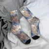 Meias masculinas feliz floral paisley arte retro harajuku estilo hip hop sem costura padrão tripulação meia louca presente impresso