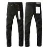 Jeans viola da uomo Designer Fashion Pantaloni da motociclista strappati effetto consumato Denim Cargo da uomo Pantaloni neri M68X