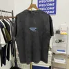 FGSS Küçük Moda Marka Marka Mektubu Baskı Kuff Rozeti Nakış Yıkama Su Eski Erkekler ve Kadınların Gevşek Kısa Kollu T-Shirt