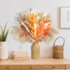 Fiori decorativi set di erba set di canne bouquet riutilizzabile kit foglia di pianta autunnale naturale non silenziosa per ufficio a casa