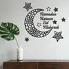 Wall Stickers Eid Mubarak Acrylic Wallpaper Hollow Moon Ramadan Kareem Decorative Self adhesive Deacl for Home Bedroom Decoration 230410