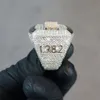 2023 estilo pessoal personalizado anéis gelados joias masculinas 14k ouro sólido em dois tons completo com anéis de diamante de moissanite