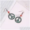 다수의 샹들리에 패션 보석 고대 청동 패턴 Circar Hollow Out Earring Retro Peace Sign 펜던트 귀걸이 드롭 배달 dhmfy