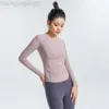 Desginer Aloo Yoga Tops Spring and Summer Clothes Sportswear Women's Gym Slim Tight Long Sleeve Morning Running Fast Dry Top