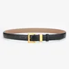 Dames luxe lederen riem retro dragen mode gouden knop jeans riem klein ontwerp veelzijdige dunne riem