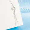 Chains 925 Sterling Silver Necklace Women's Triangle Geometric Draw Fringe Charm Wedding Party Gift Jewelry