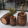 Garden Decorations Ornaments Rustic Bucket Planter Wooden Barrel Po Prop