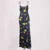 Casual Dresses Colysmo Summer Floral Woman Print Spaghetti Straps Sexy Ankle Length Long Dress Party Chic Robe 2023