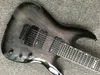 Chitarra elettrica nera personalizzata a 7 corde in colore nero Tastiera in ebano per chitarra Floyd rose spedizione gratuita in stock