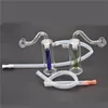 Protable 8cm Ambra/Blu/Verde Economico 10mm bruciatore a nafta in vetro rig bong Economico mini vetro downstem per fumare acqua bong in vetro