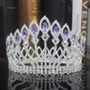 Fasce per capelli Cristallo Barocco Tiara Corone Rhinesotne Queen Diadema da sposa Donne Spettacolo Prom Copricapo Accessori per capelli da sposa 231102