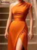 Diagonal Collar for Women New Sexy Solid Sleeveless Summer Elegant Slim Split Asymmetrical Maxi Dress