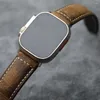 Watch Bands Handmade Vintage Leather Strap For Apple Ultra2 49MM 45MM 44MM Magic Color-Changing Patterned Head Layer Cowhide