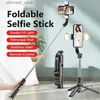 Selfie Monopods Bluetooth Selfie Stick-statief met draadloze afstandsbediening Sluiter Invullicht Telefoonhouder Monopod voor smartphone Tiktok live Q231110