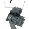 Design Gloves Sports leather half finger gloves, fur inner brand, black with label wholesale