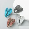 Pins Brooches Pins Fashion Jewelry Retro Angel Wing Brooch Inlaid Rhinestone Drop Delivery Dhqig Dhvk3
