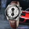 Horloges Mode Casual heren quartz horloge Leren band Lichtgevend Niet-mechanisch Sport Grote wijzerplaat Klok Heren Zakelijk polshorloge