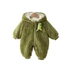 Winter Baby Onesie Cartoon Baby Dinosaurier Baby Ausflug Kleidung Neugeborenen Plus Fleece Baumwolle Kleidung