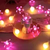 Strings Pfirsichblüte LED-Leuchten Bubble Ball String Light Girlande Vorhang Schlafzimmer Hochzeitsdekoration Mode Winterdekore LucesLED